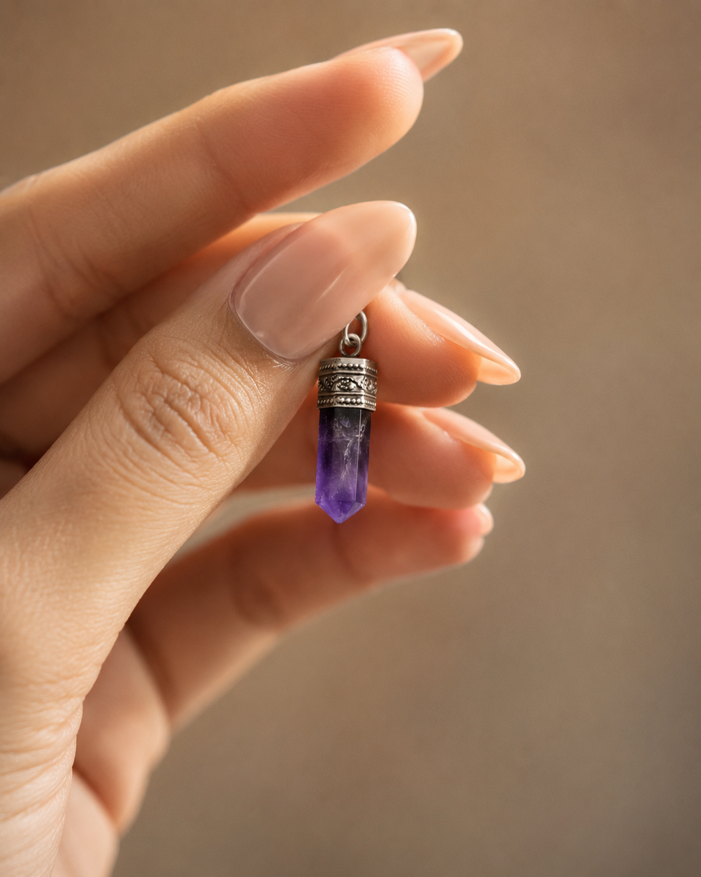 Amethyst Pencil Pendant